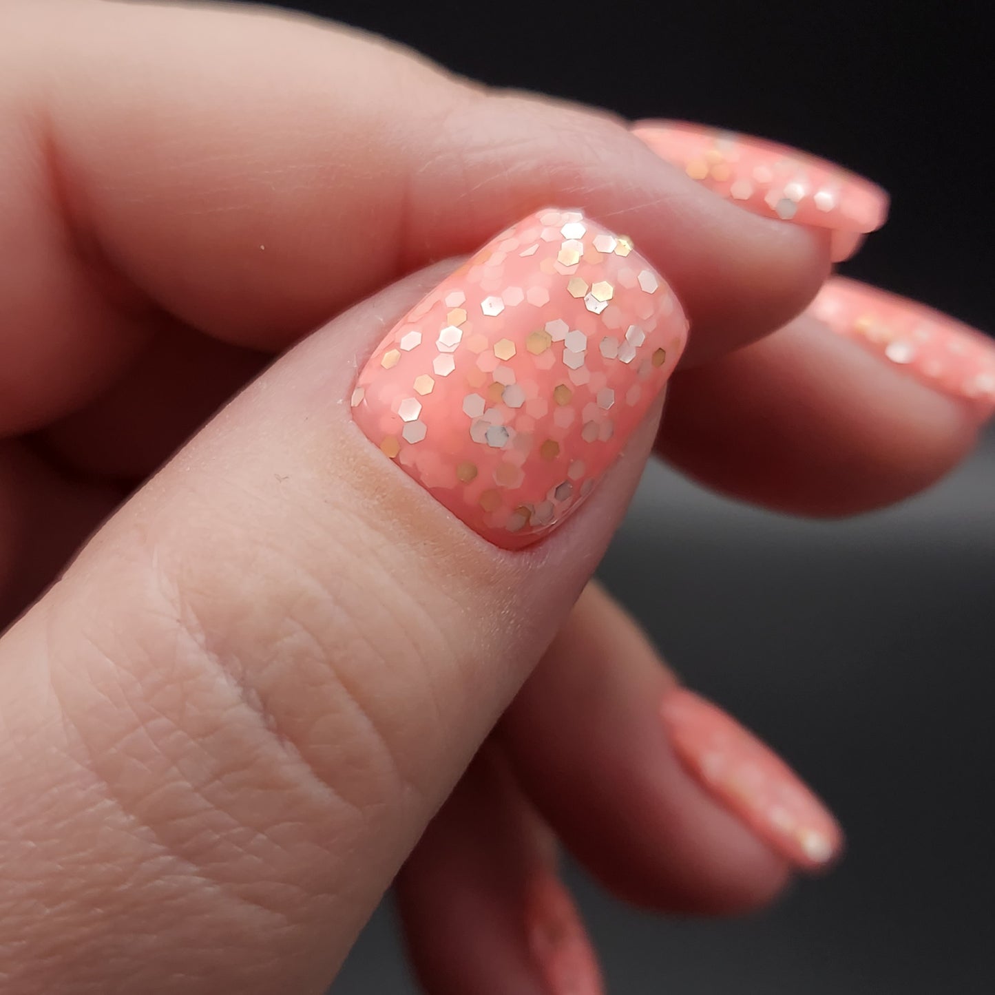 Press on Nails Apricot Glitter