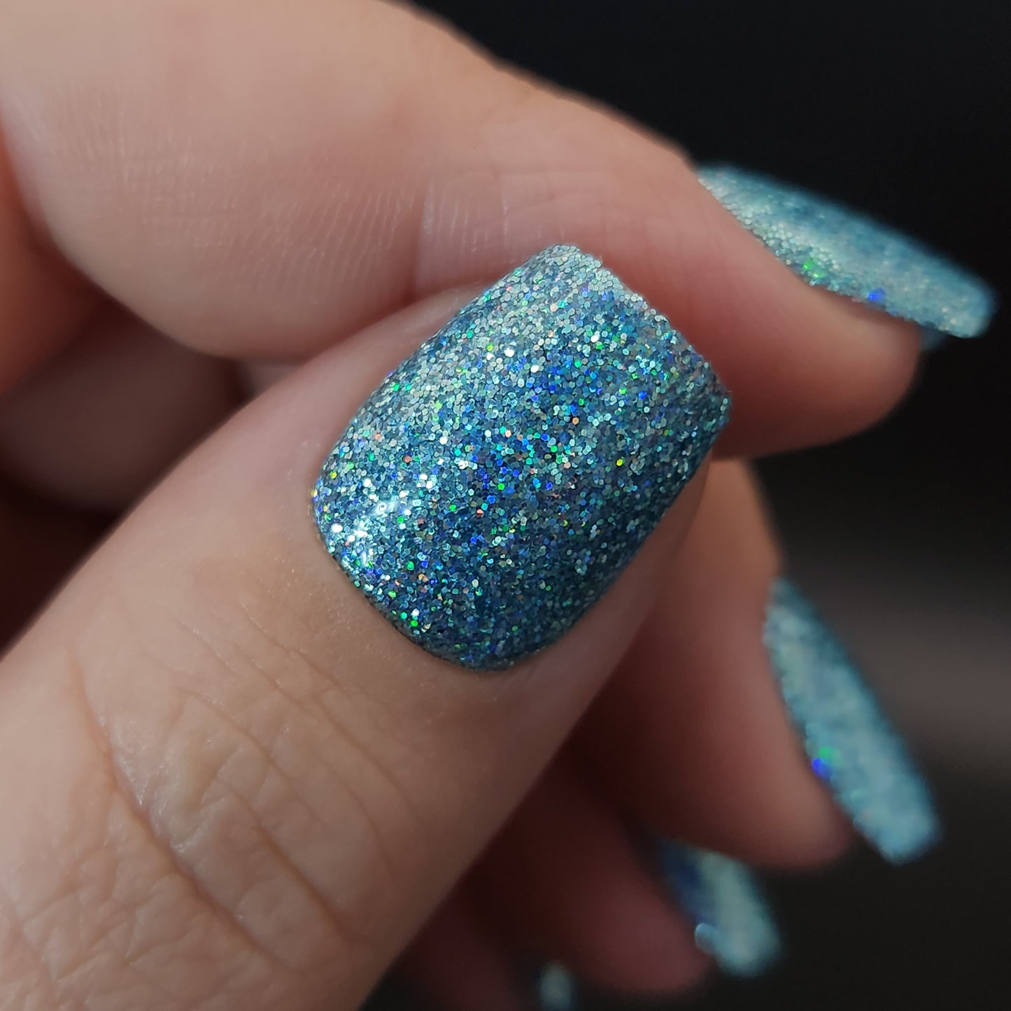 Press on Nails Holo Blue