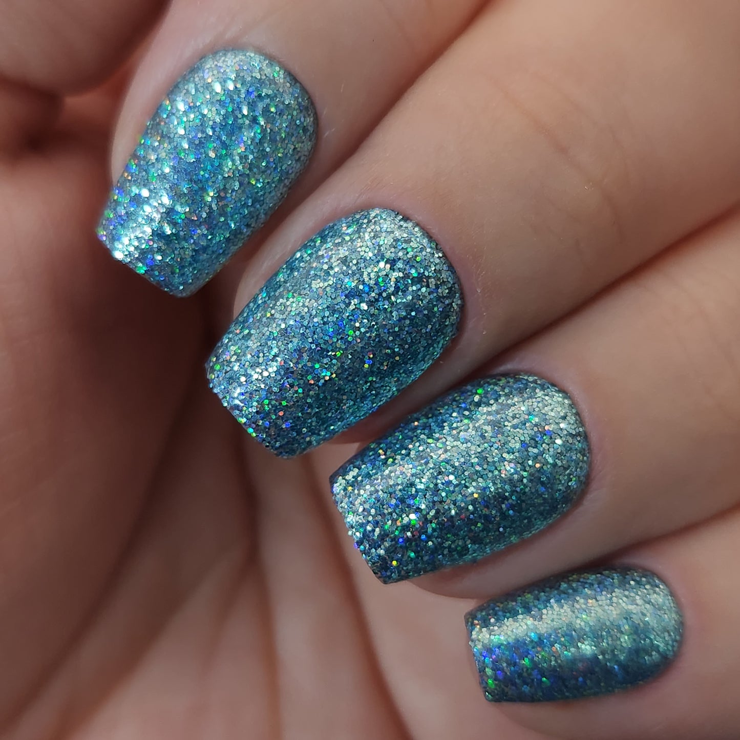 Press on Nails Holo Blue