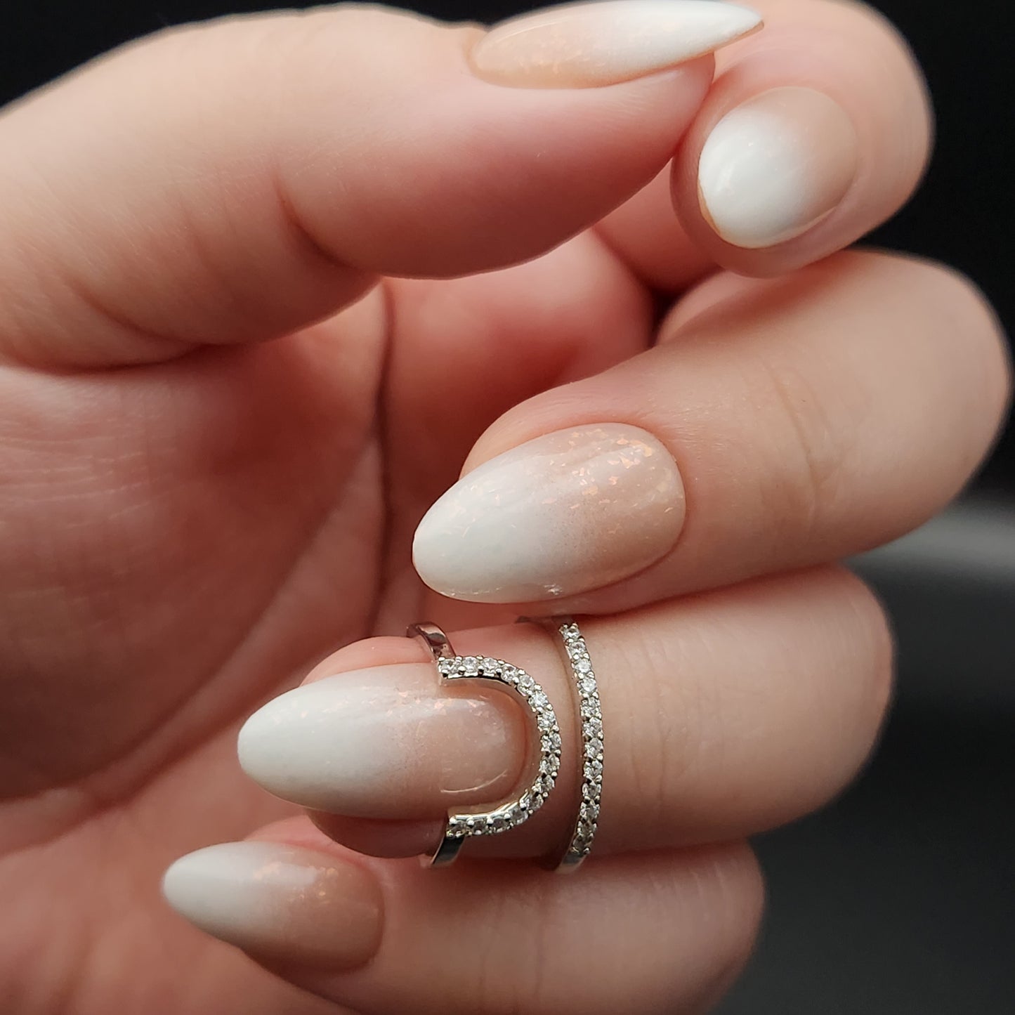 Press on Nails Aurora FlakesBabyboomer