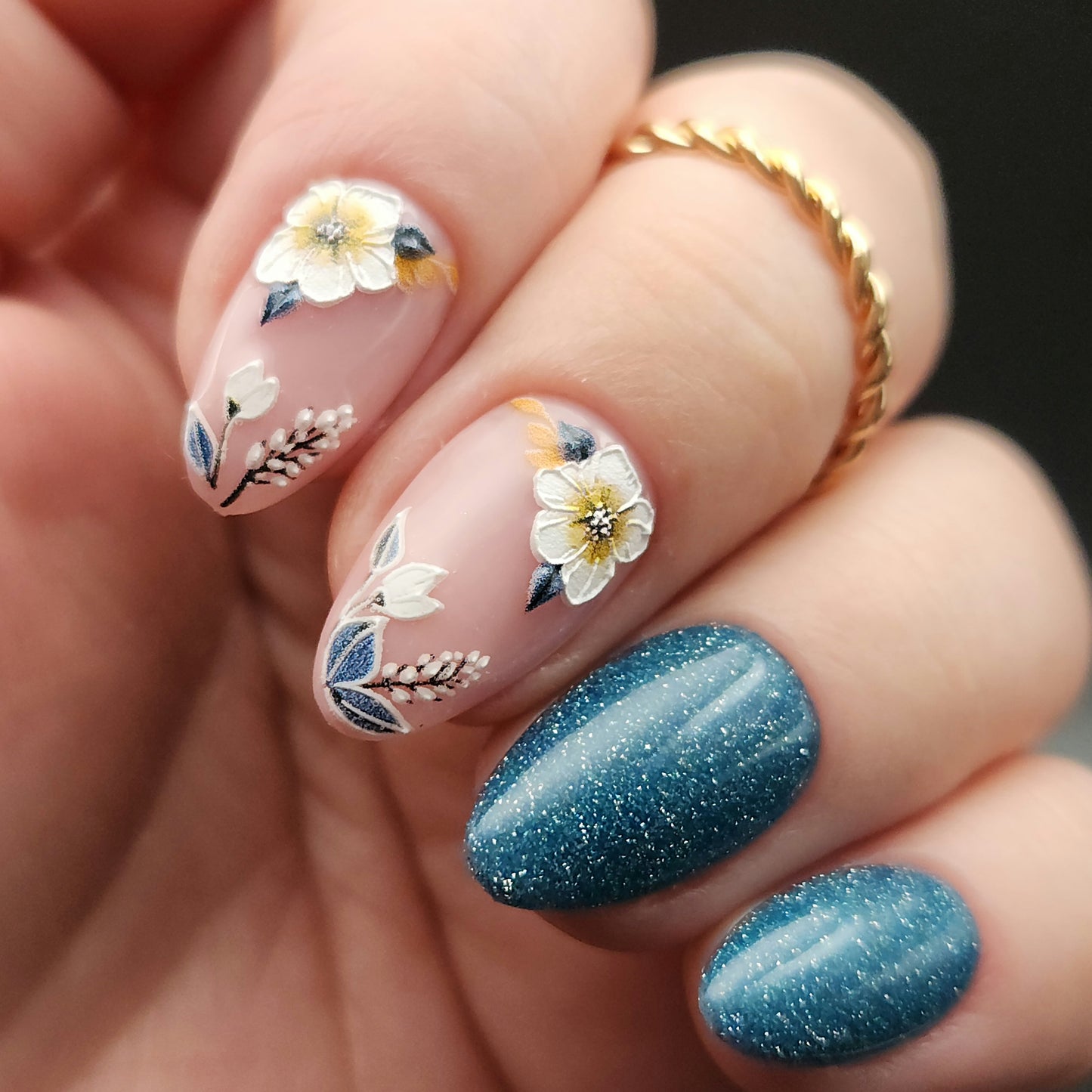 Press on Nails Blue Jasmin