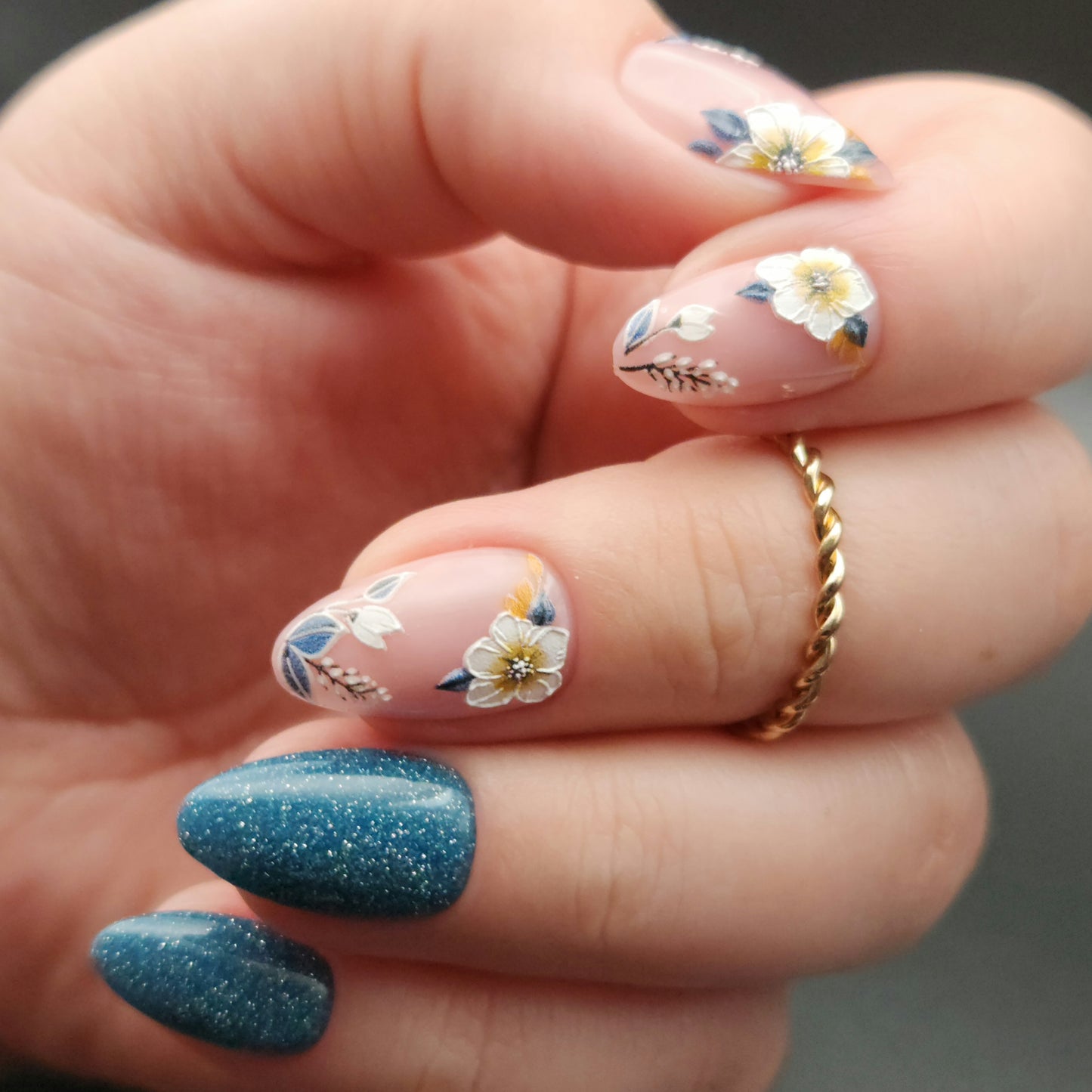 Press on Nails Blue Jasmin