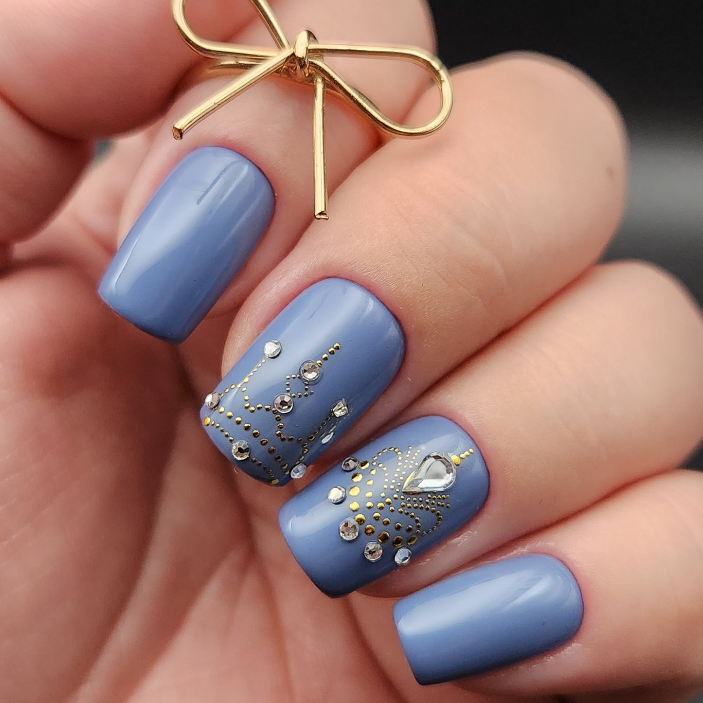 Press on Nails blue Glamour