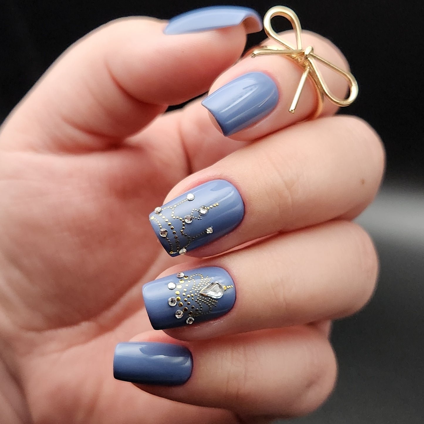 Press on Nails blue Glamour