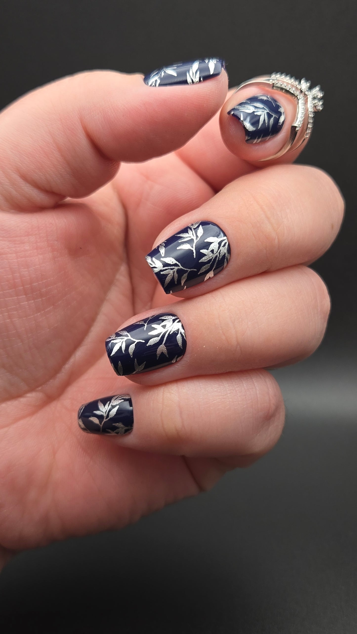 Press on Nails Midnight Ivy