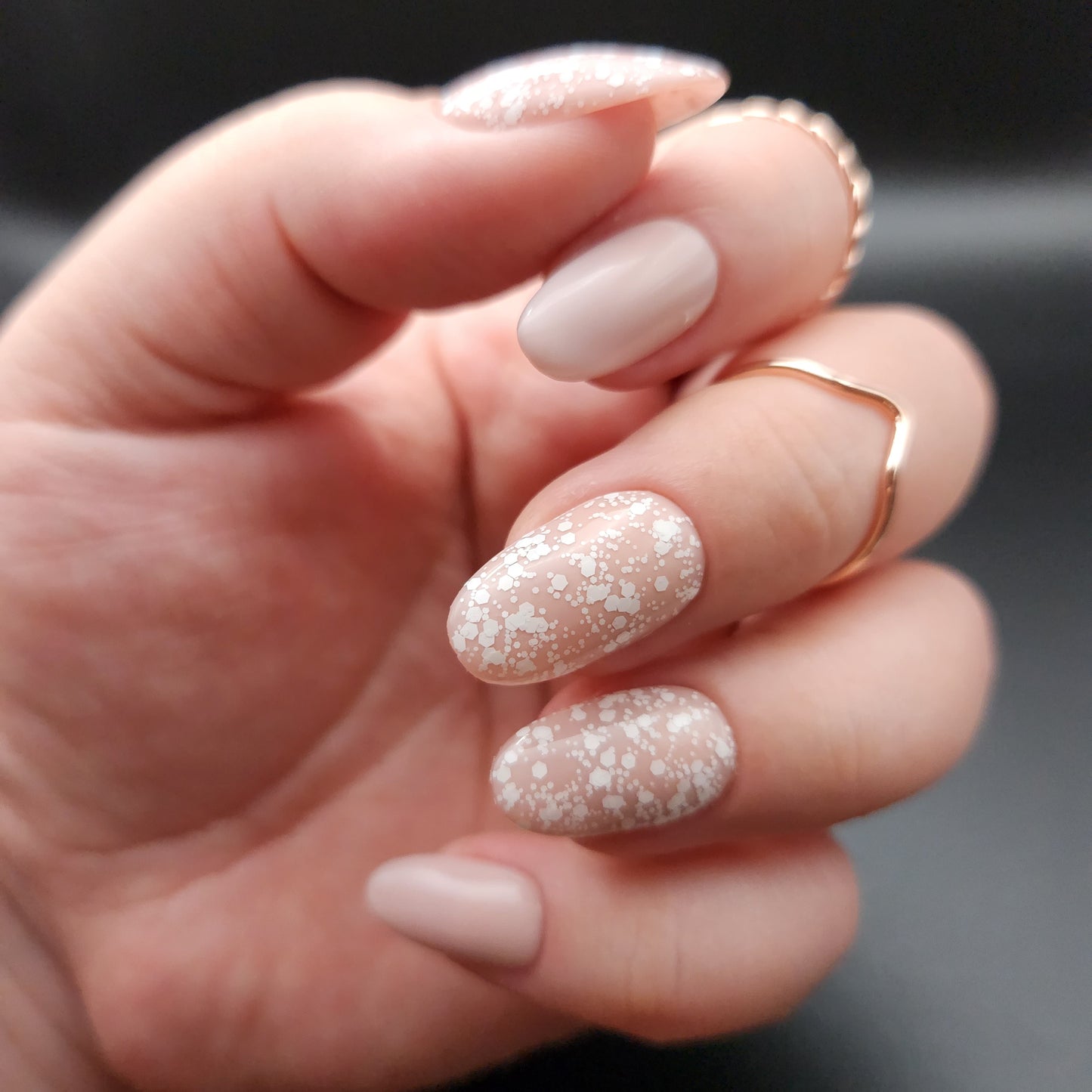 Press on Nails White Konfetti