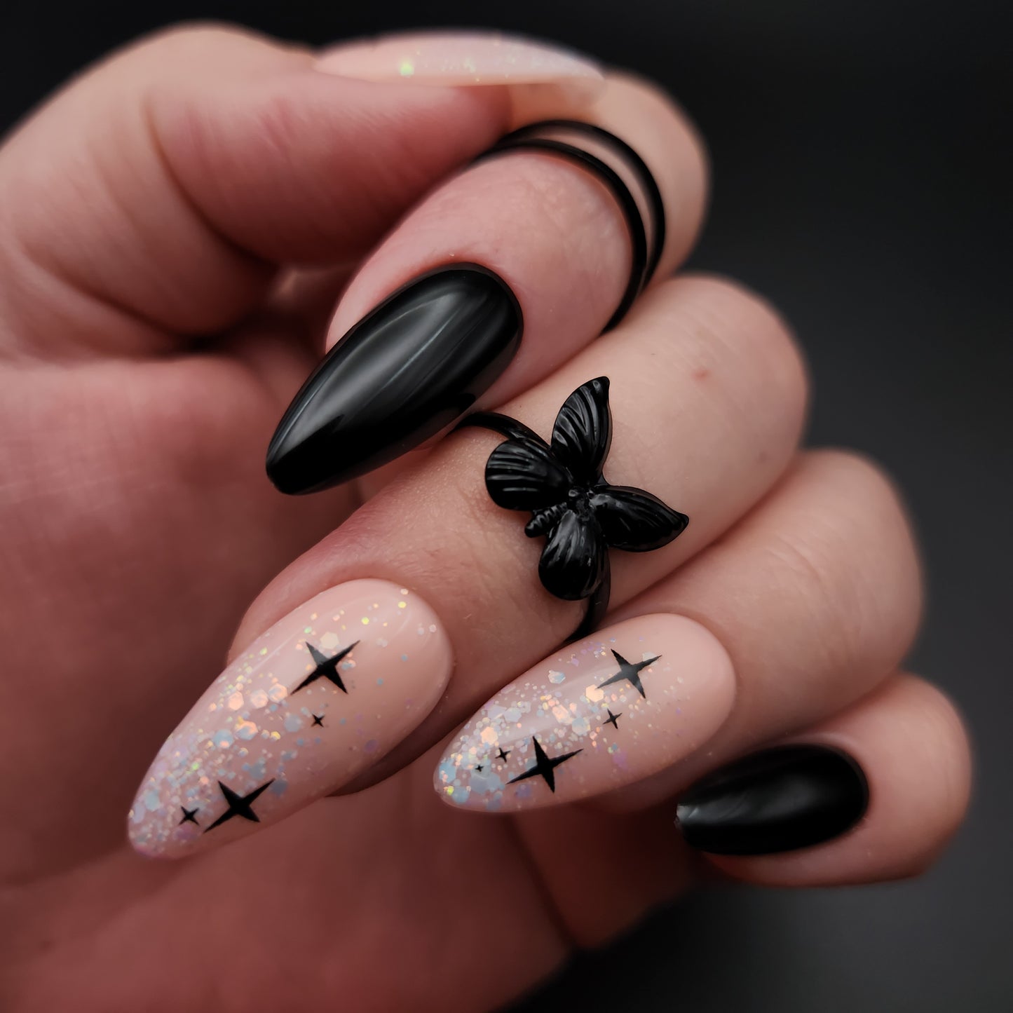 Press on Nails Black Star