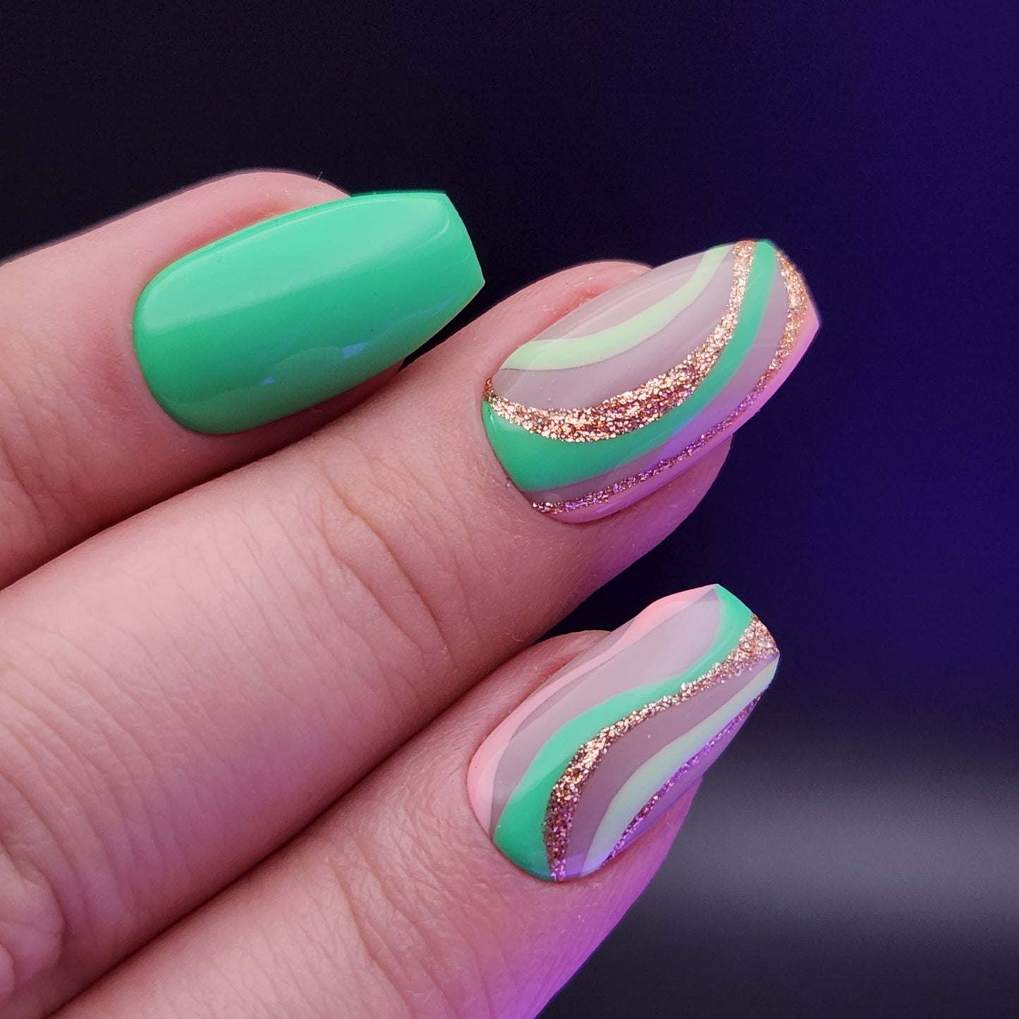 Press on Nails Pastel Swirls