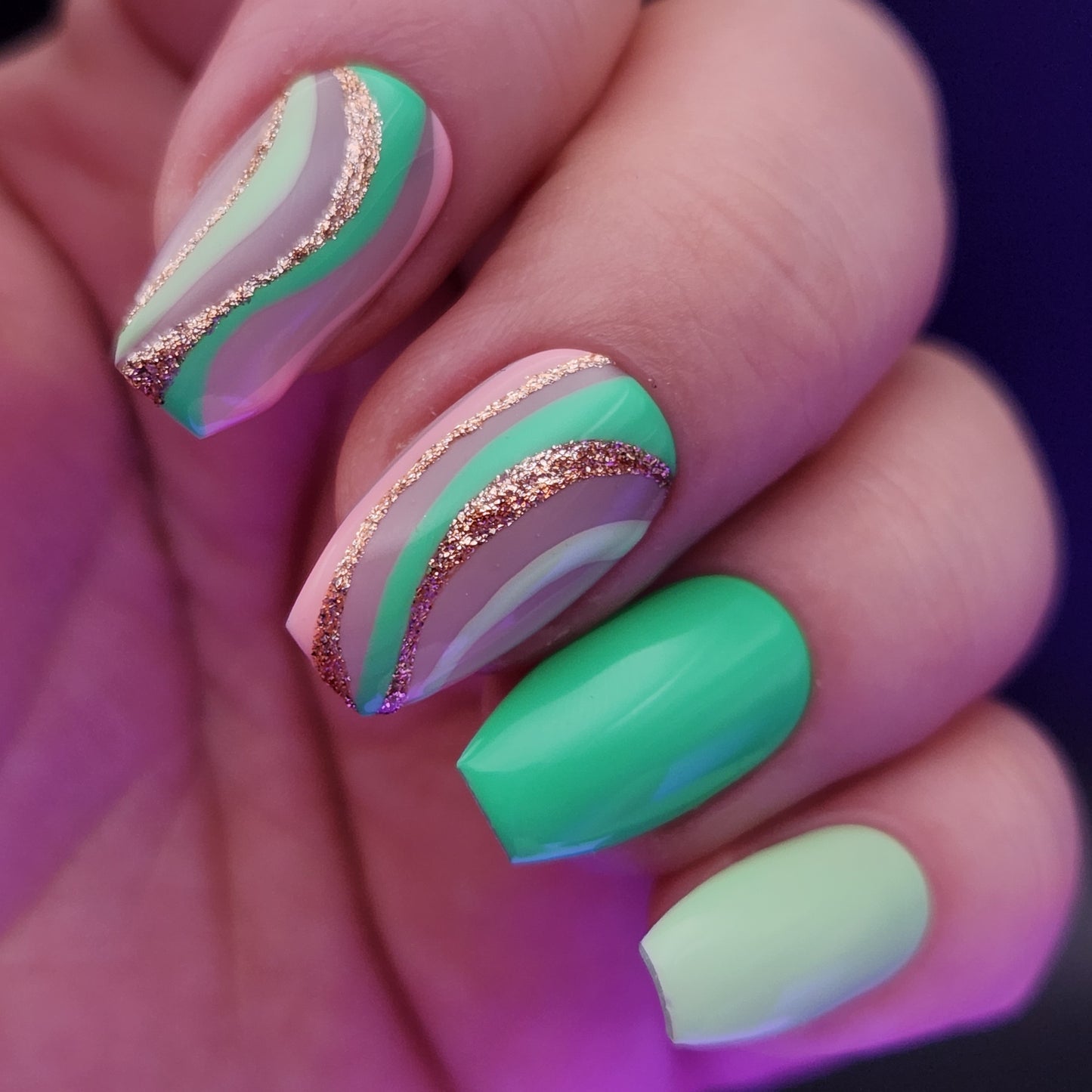 Press on Nails Pastel Swirls