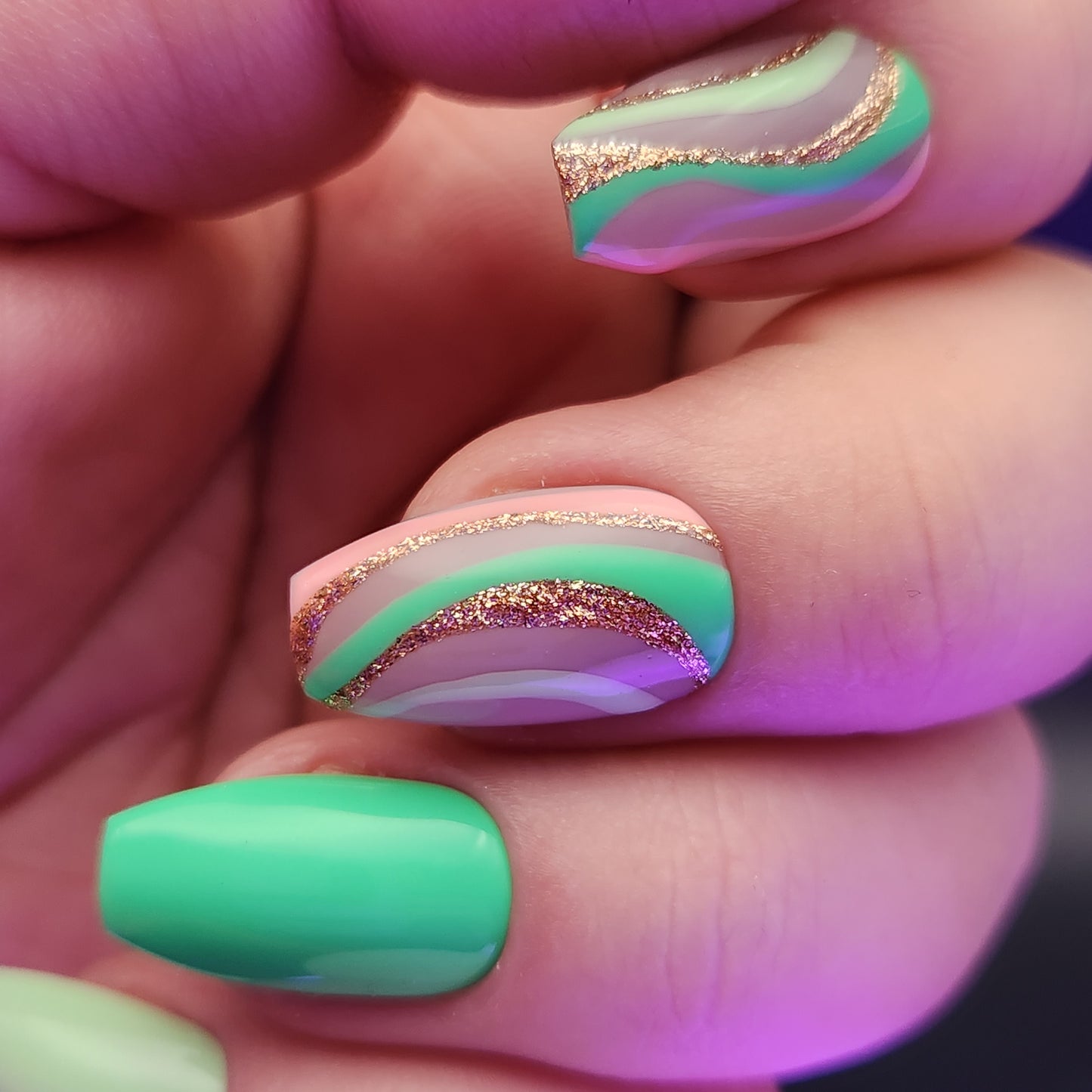 Press on Nails Pastel Swirls