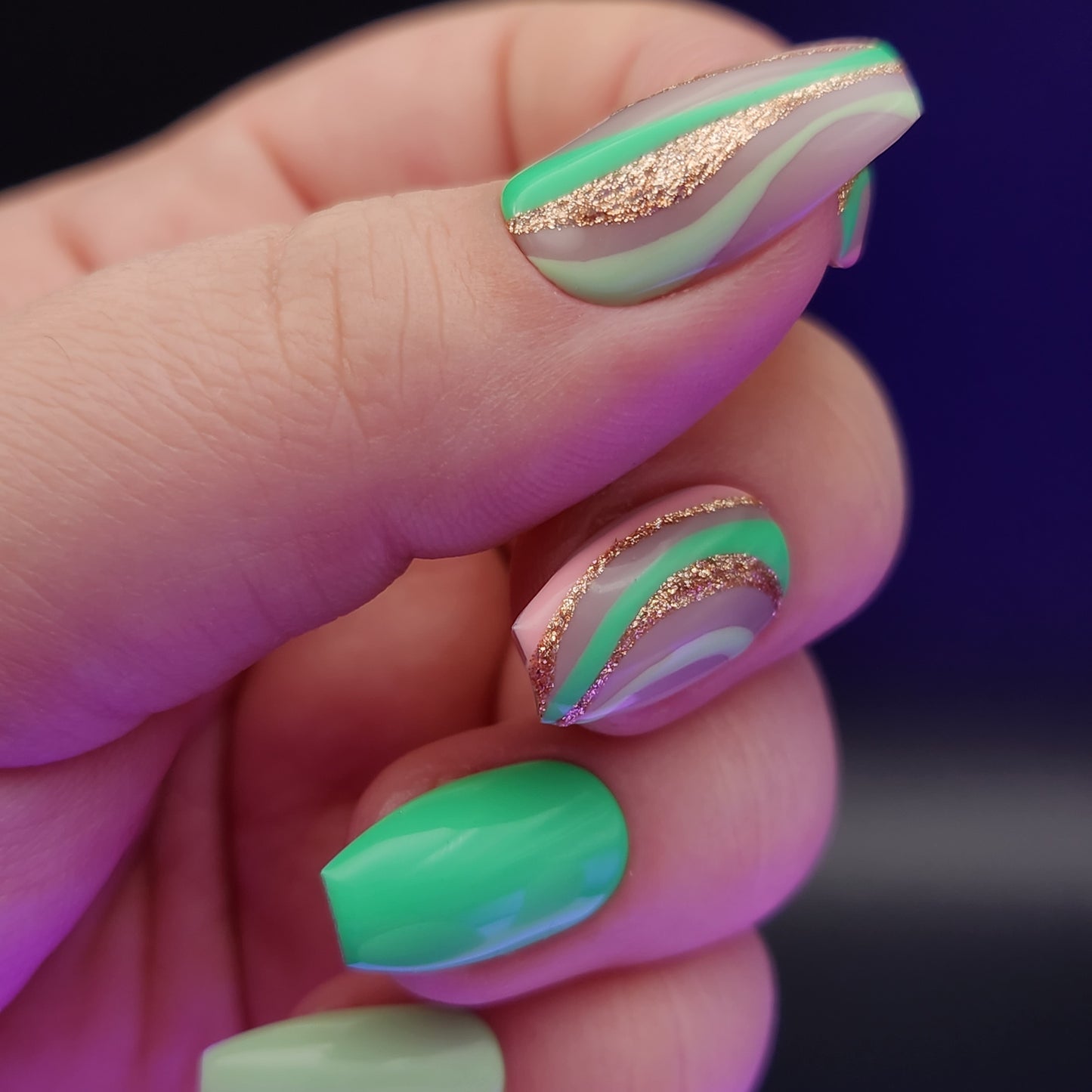 Press on Nails Pastel Swirls