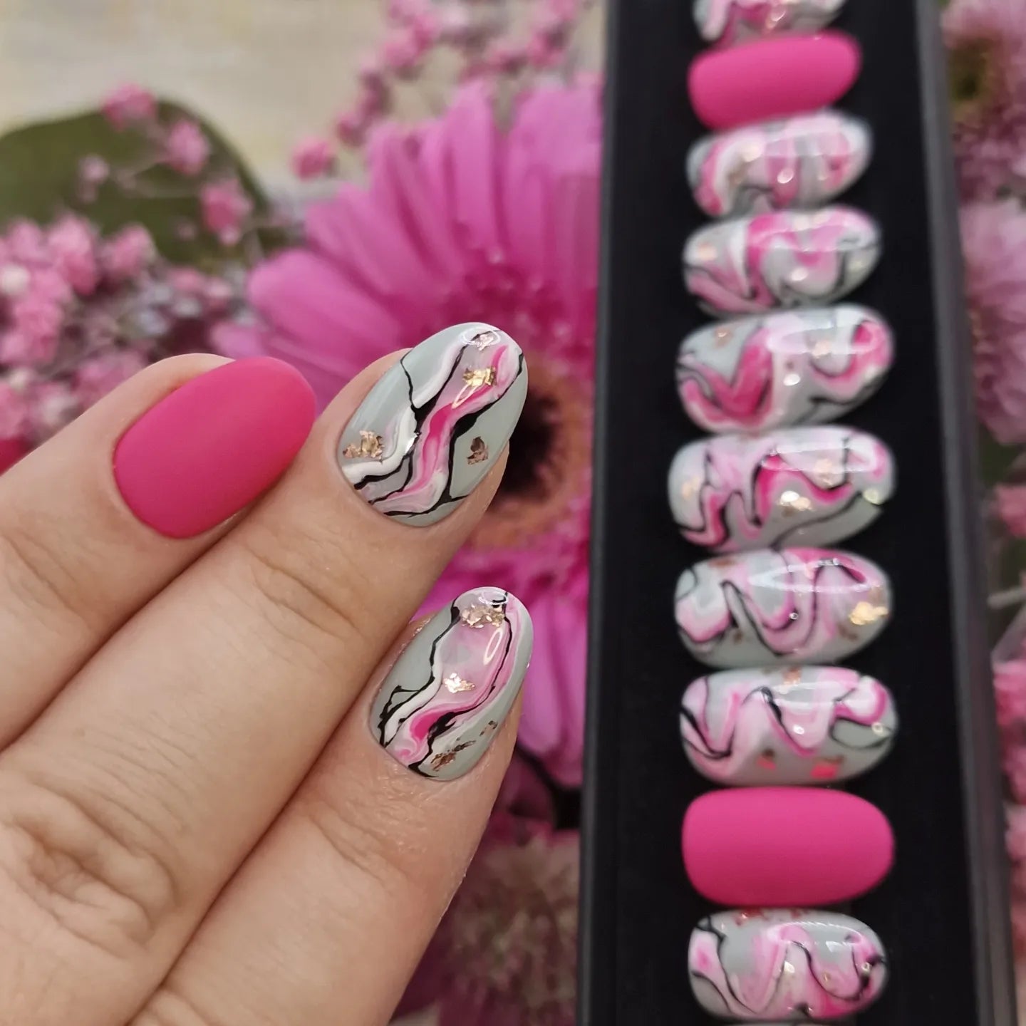 Press on Nails Smokey Rose
