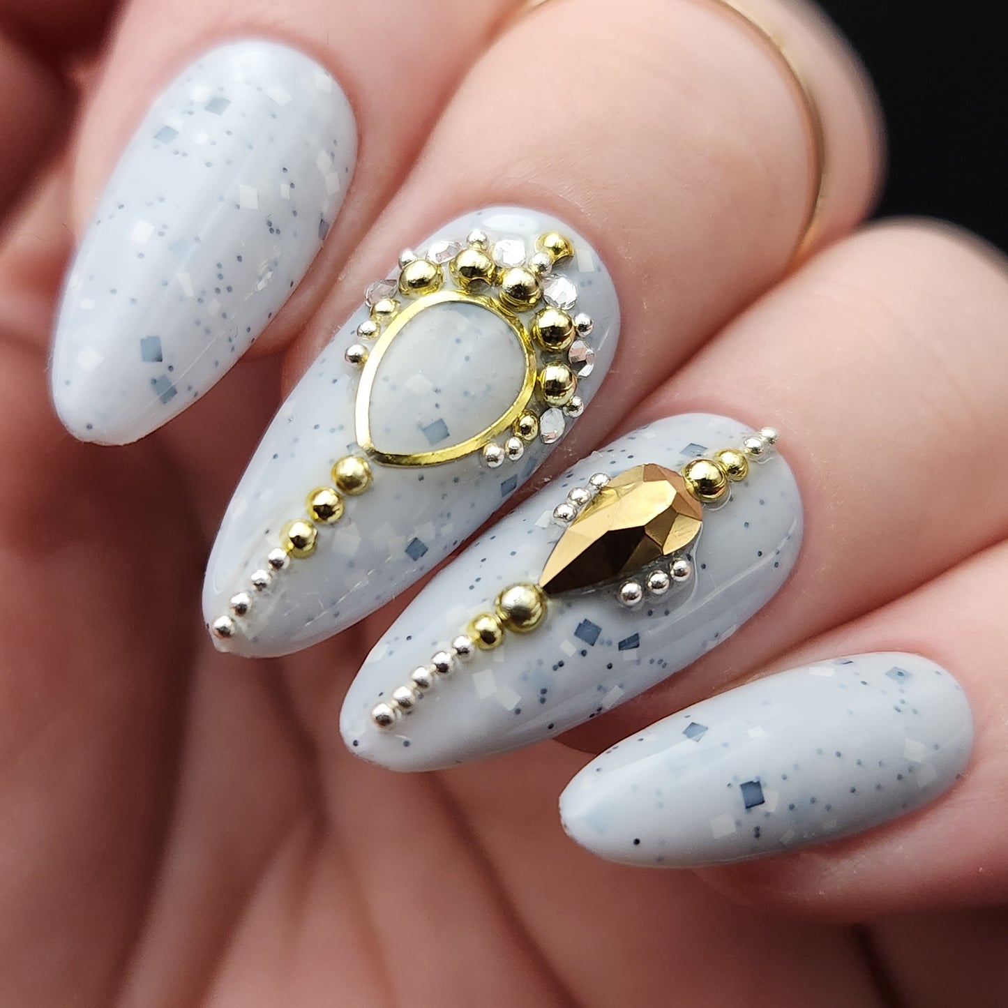 Press on Nails Grey Boho