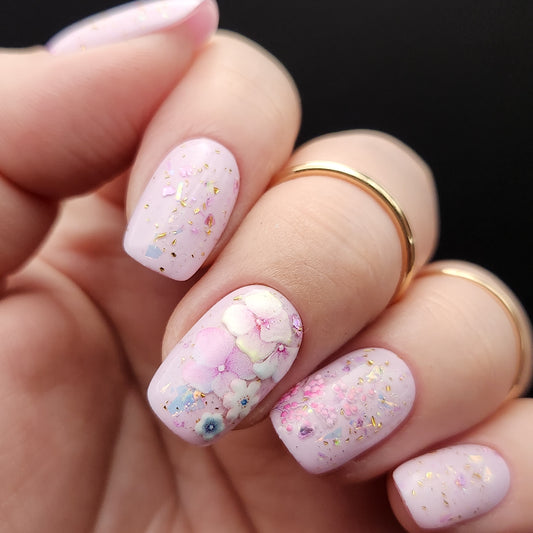 Press on Nails Pastell Holo Flower