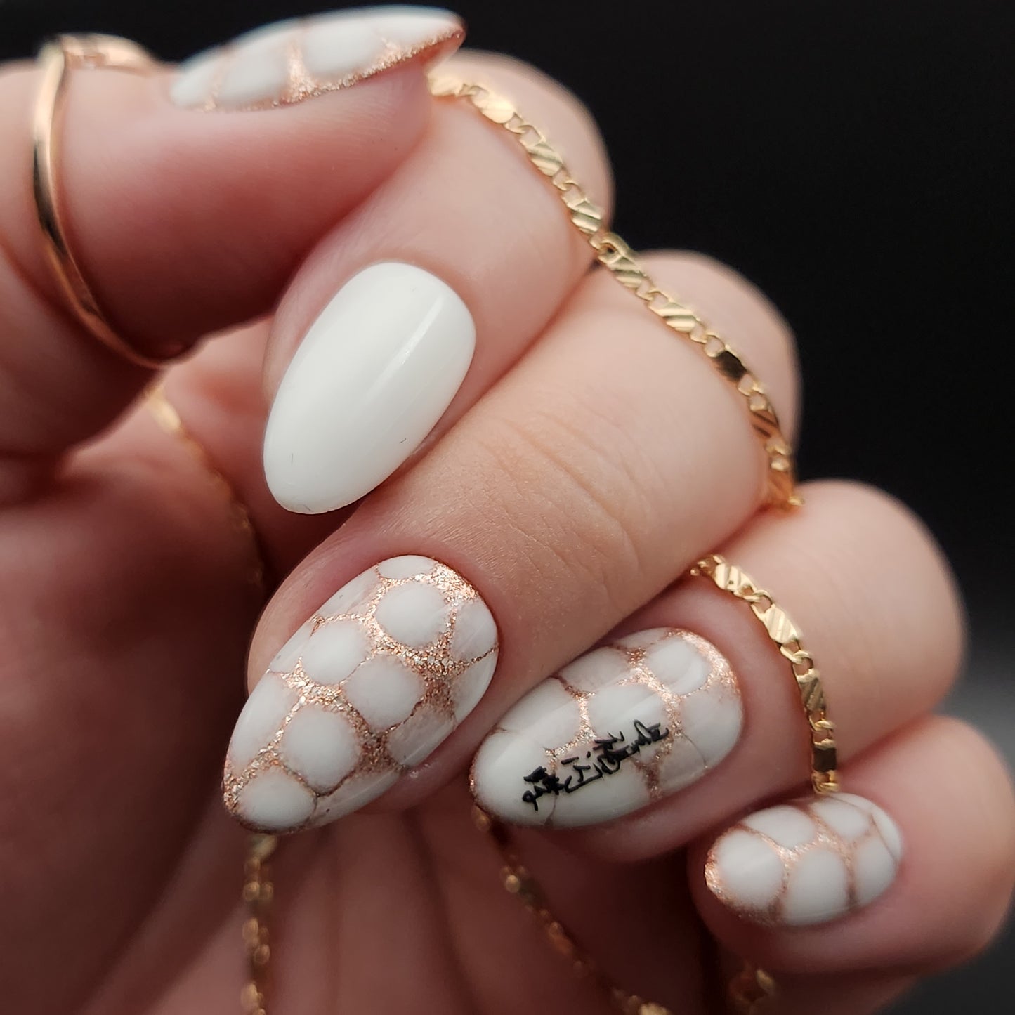 Press on Nails White Bloom