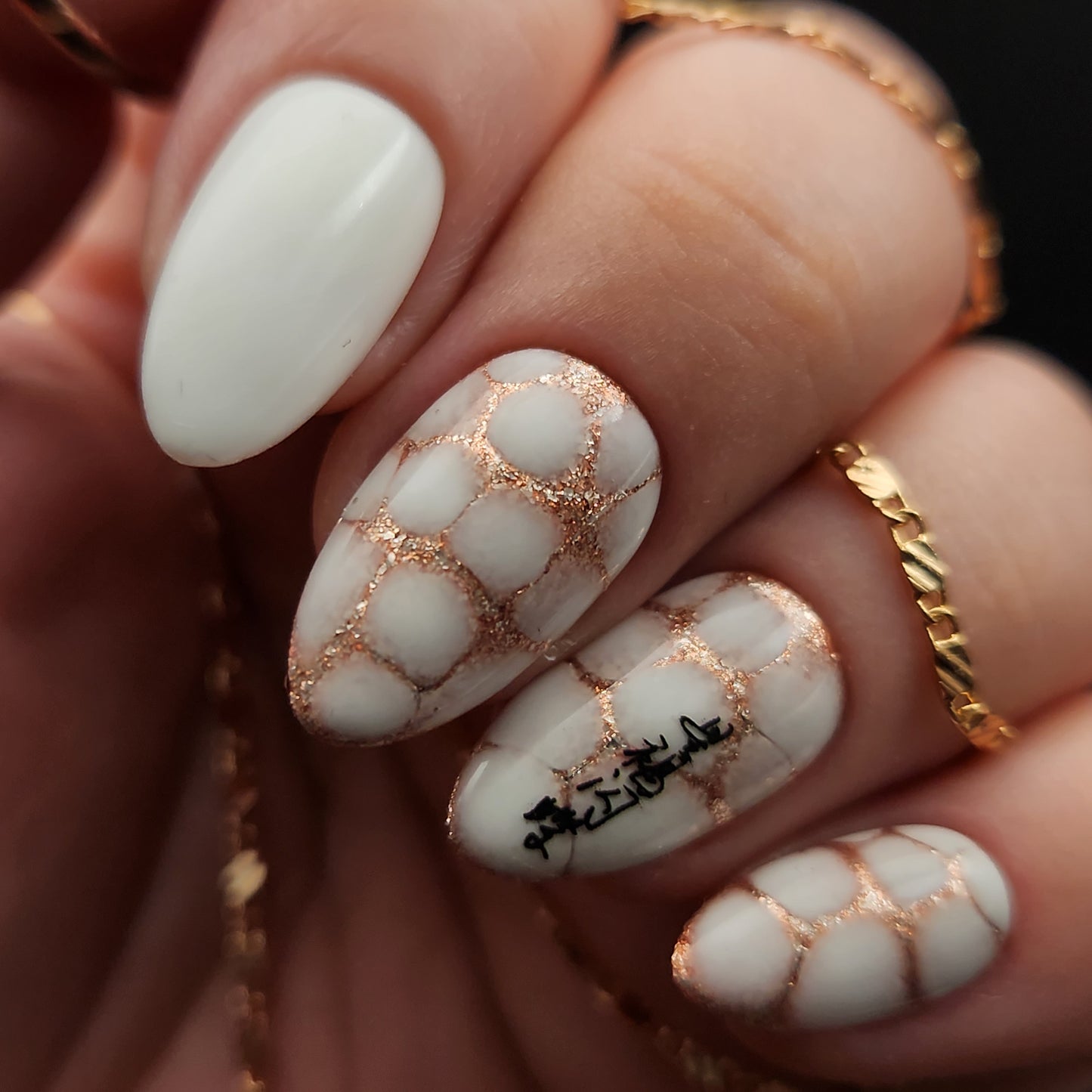 Press on Nails White Bloom