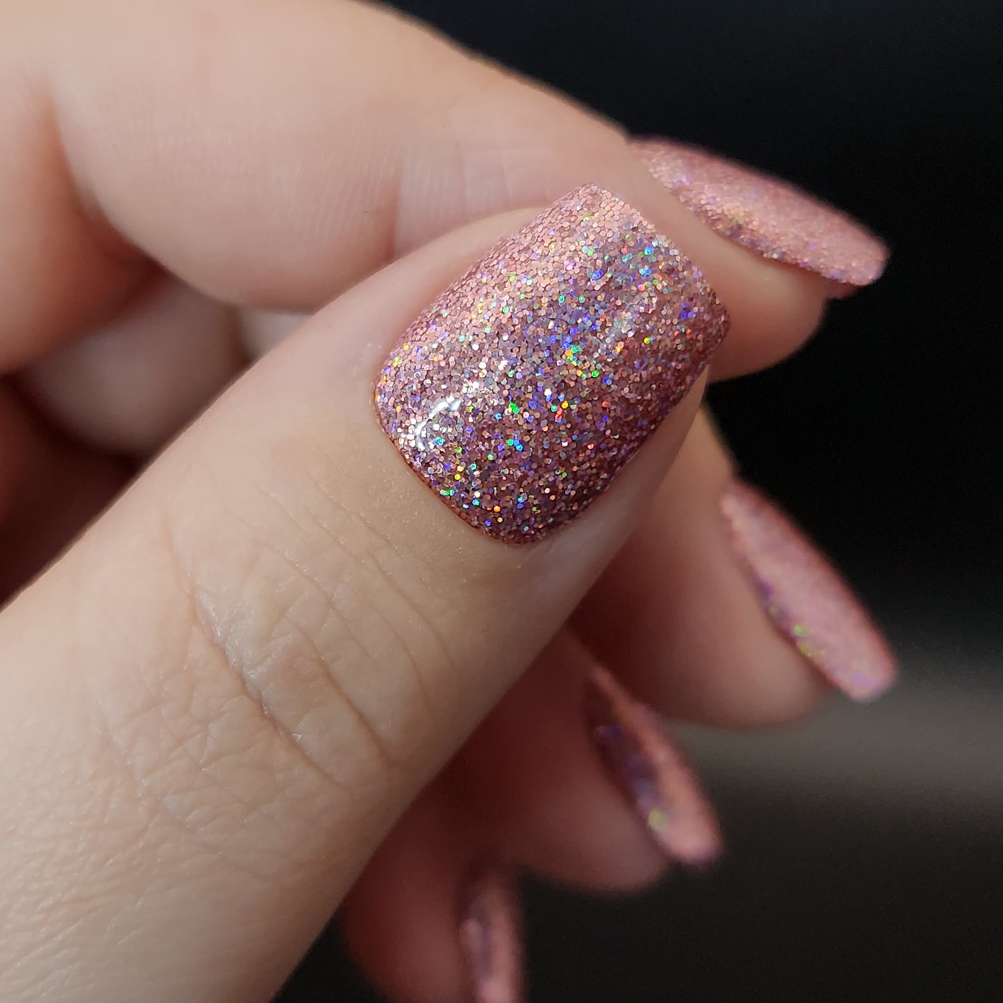 Press on Nails Holo Pink