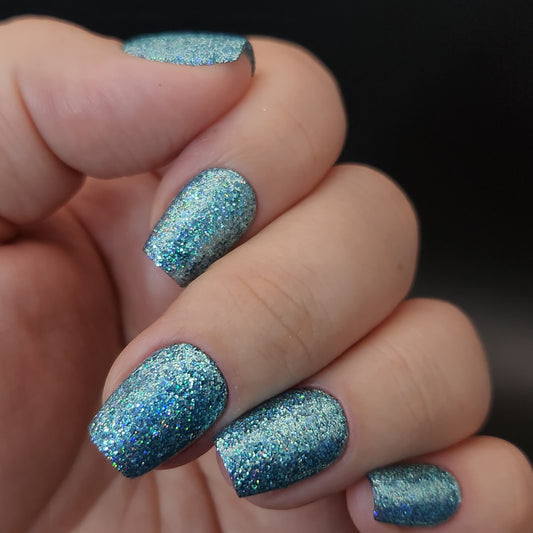 Press on Nails Holo Blue