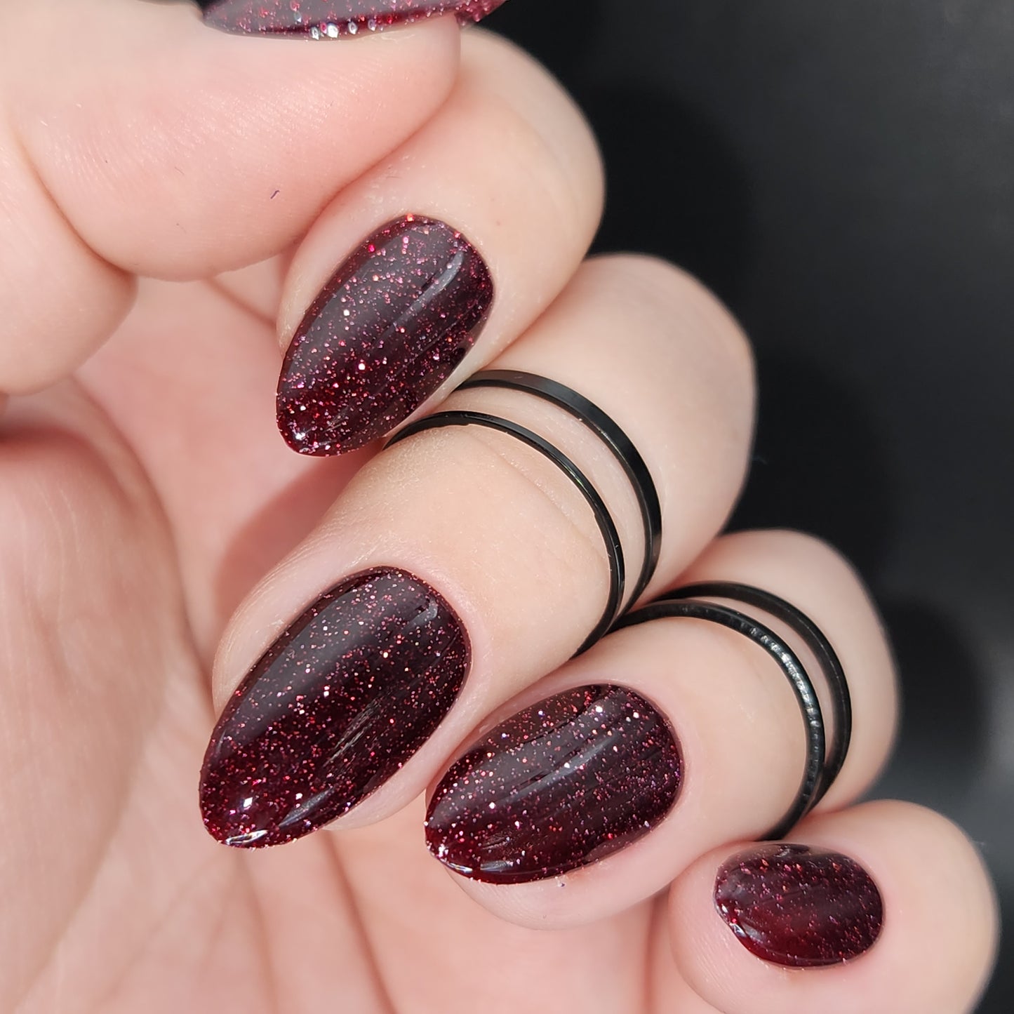 Press on Nails Dark Cherry FlashOn