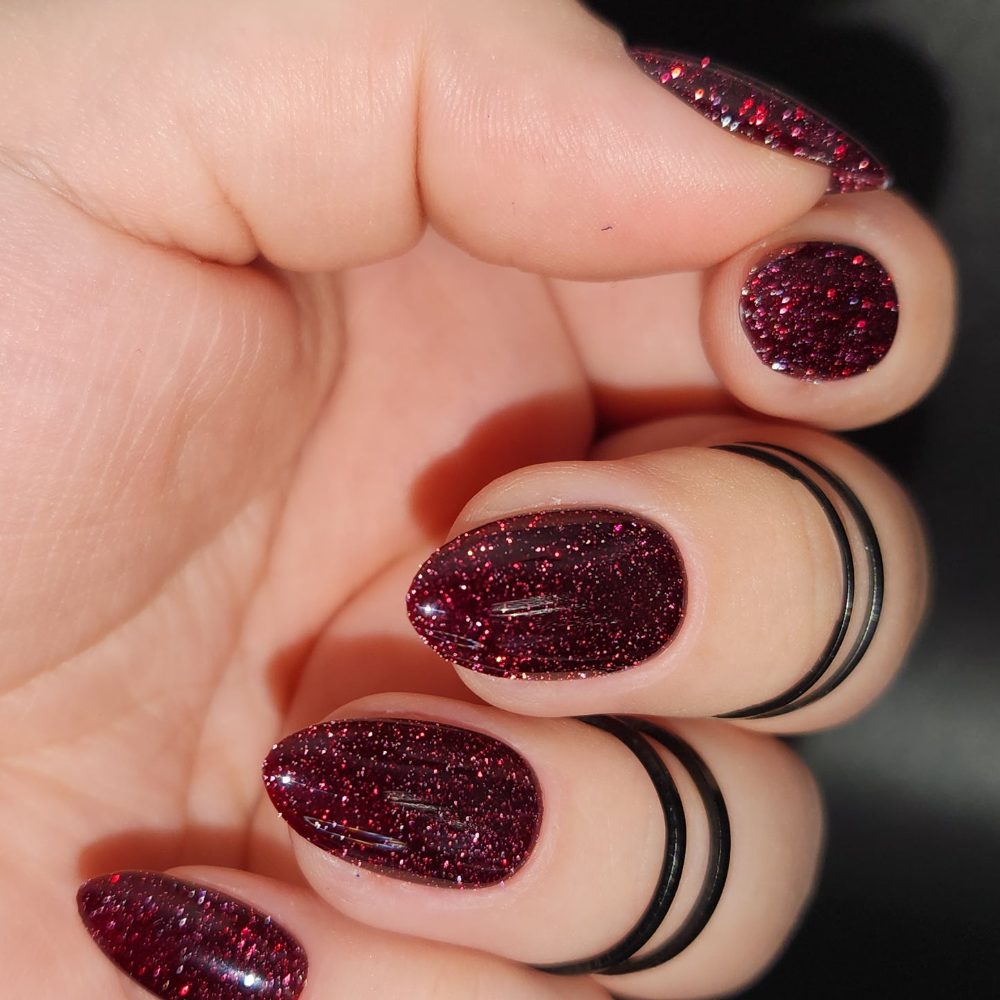 Press on Nails Dark Cherry FlashOn