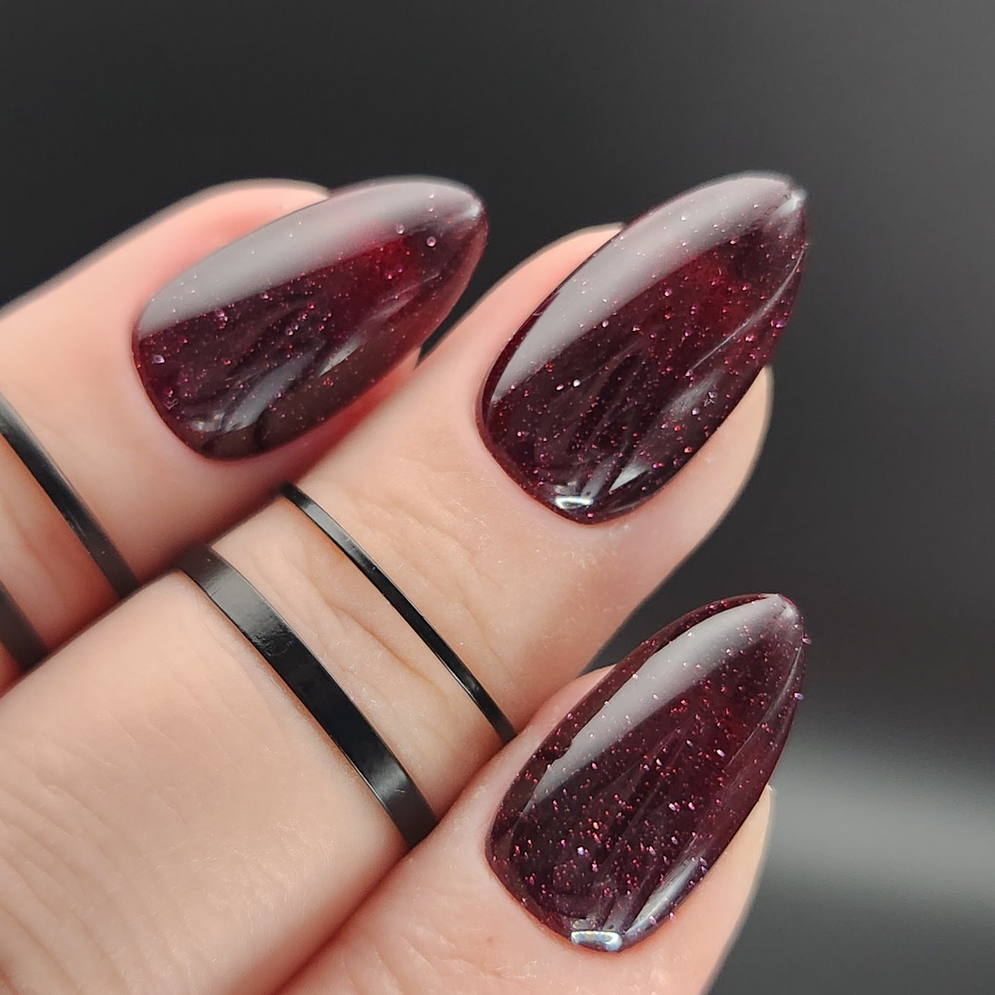 Press on Nails Dark Cherry FlashOn