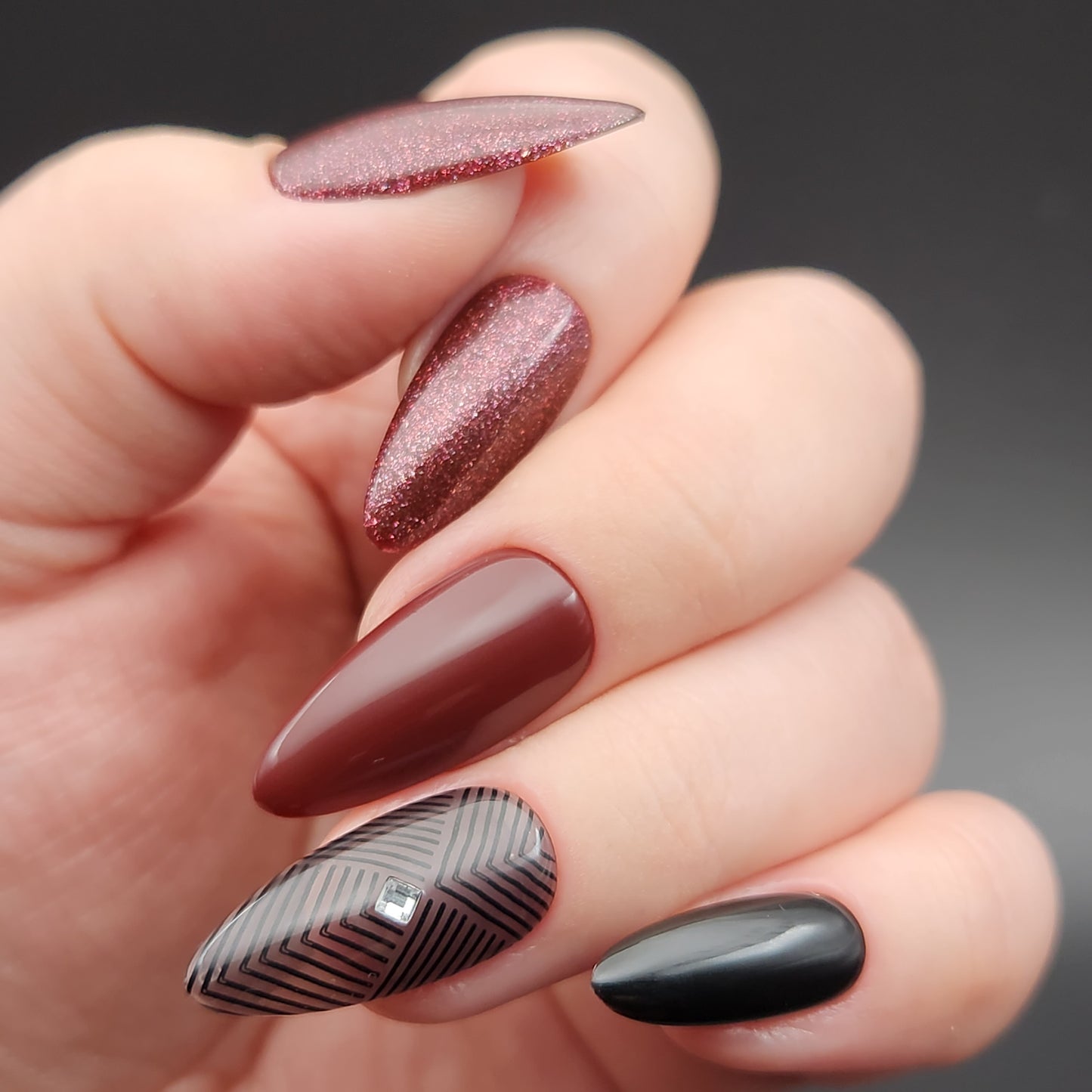 Press on Nails Sexy Bordeaux