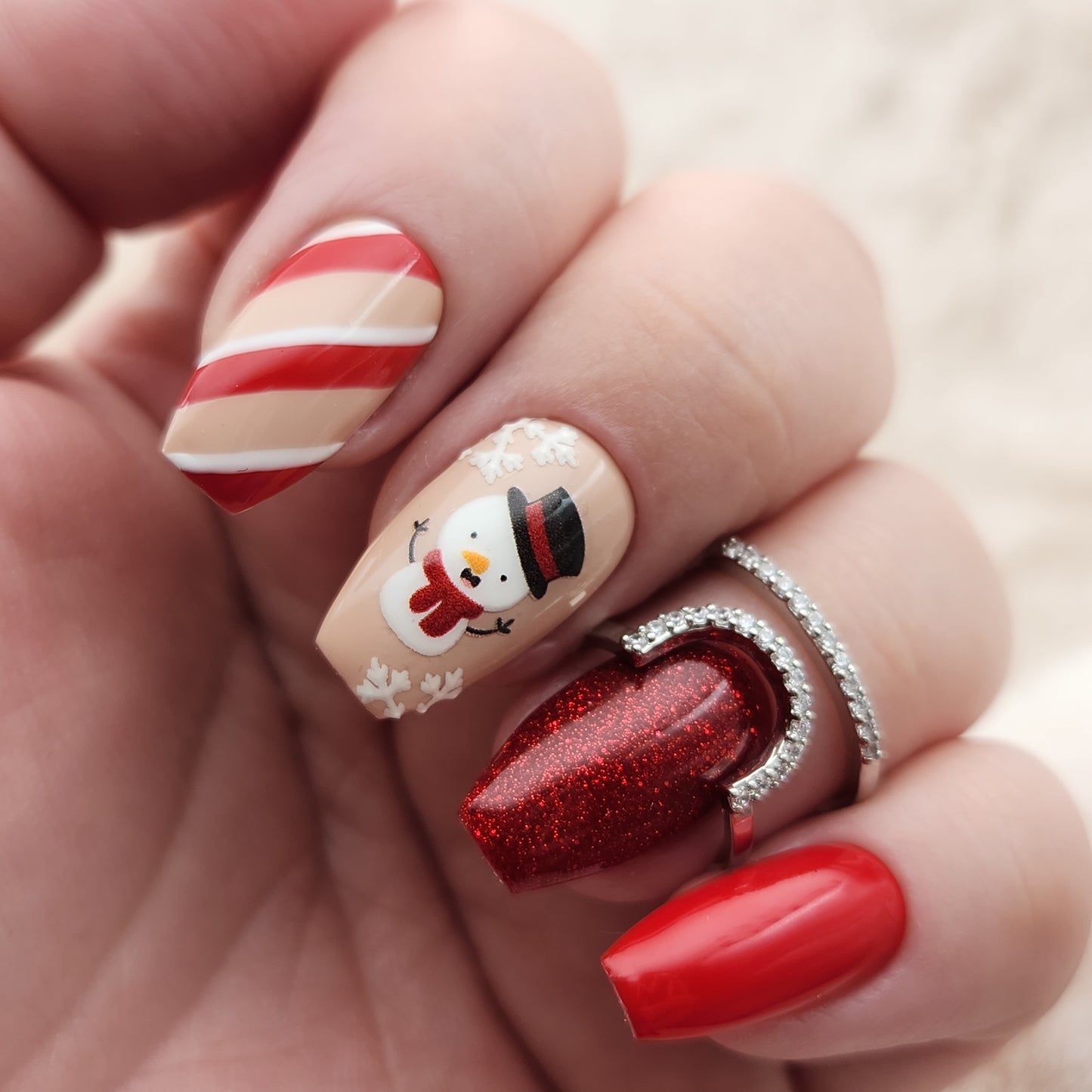 Press on Nails Snowman