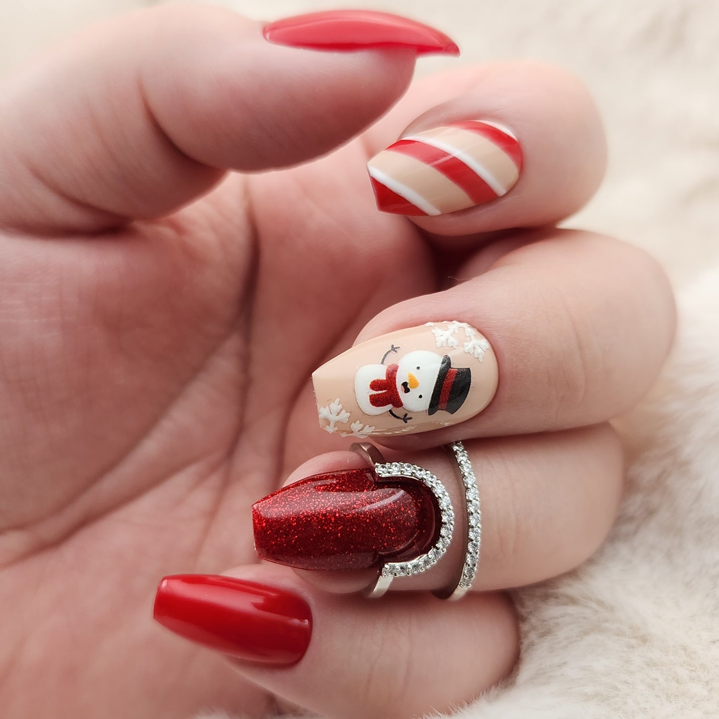 Press on Nails Snowman