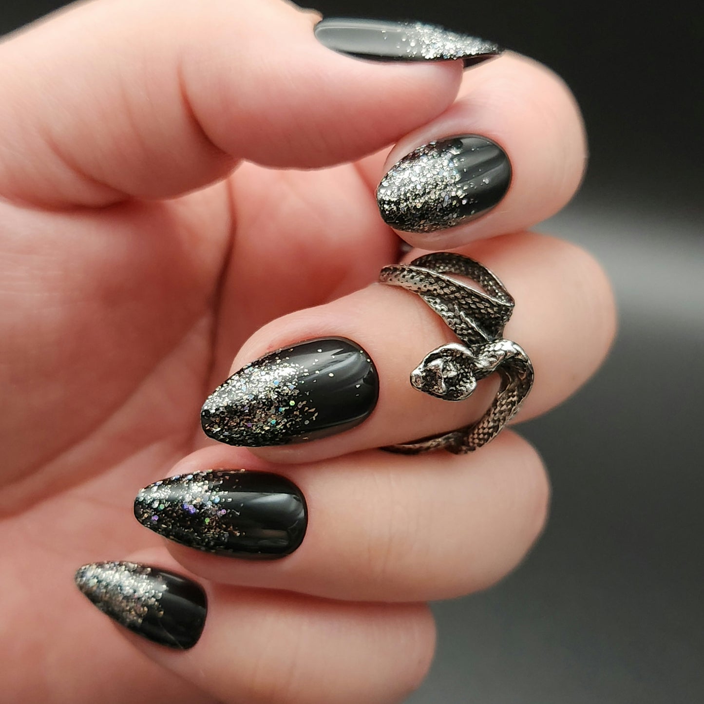 Geschenkset Press on Nails Black Boomer