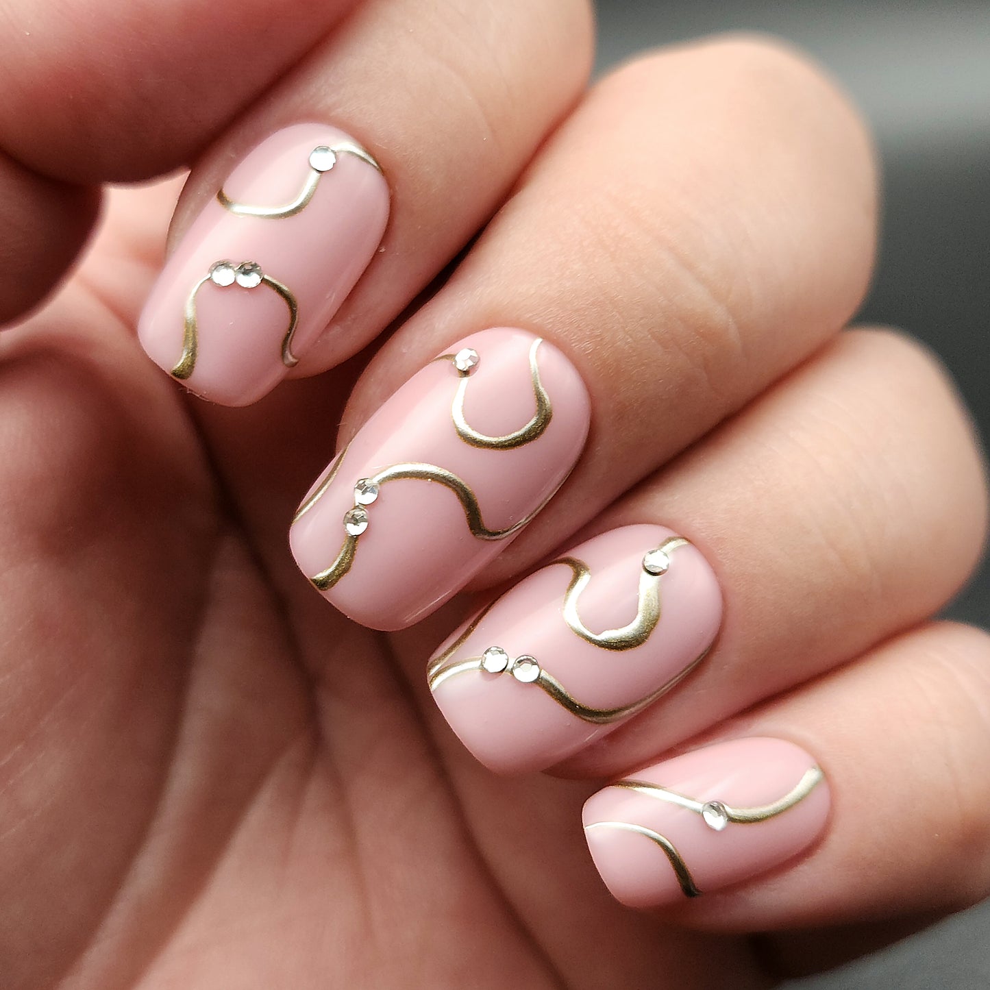 Press on Nails Golden Swirls