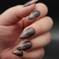 Press on Nails Holo Stripes brown