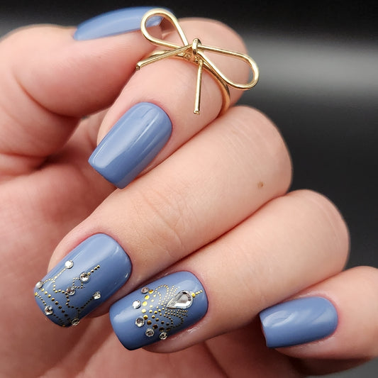 Press on Nails blue Glamour