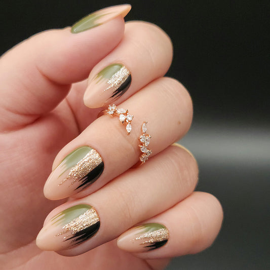 Press on Nails Olive Breeze