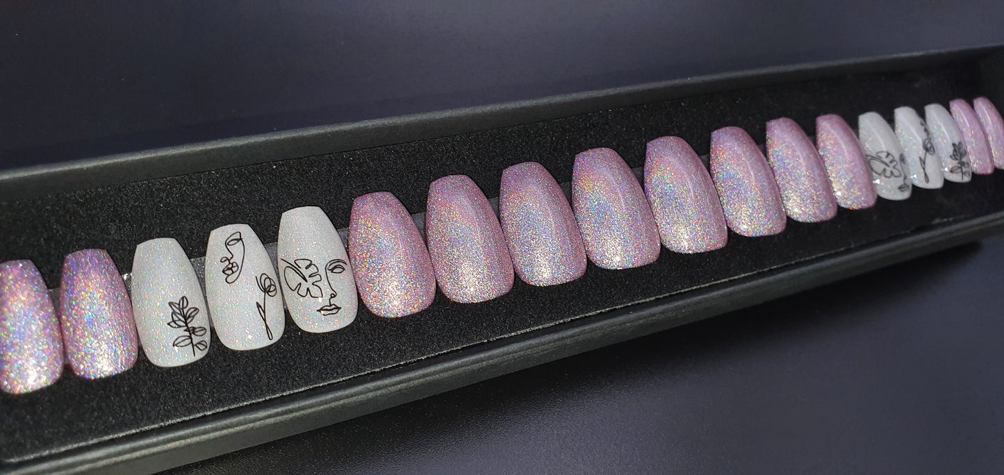 Press on Nails Holo lila