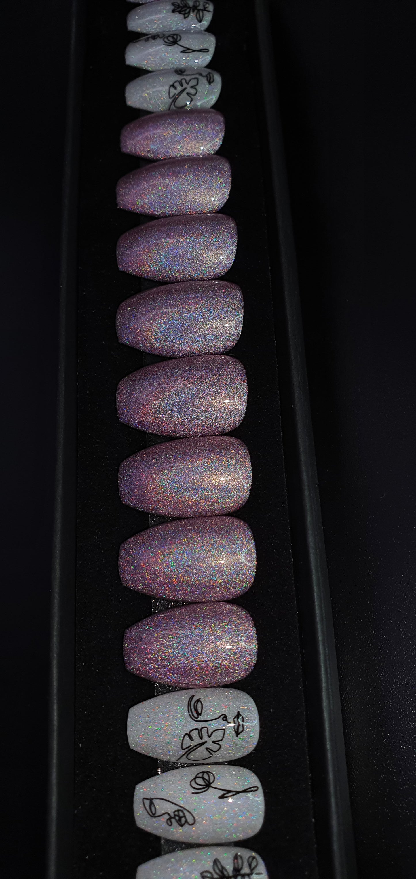 Press on Nails Holo lila