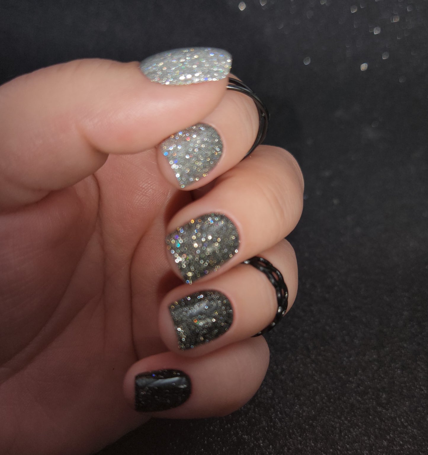 Press on Nails FlashOn black Ombre