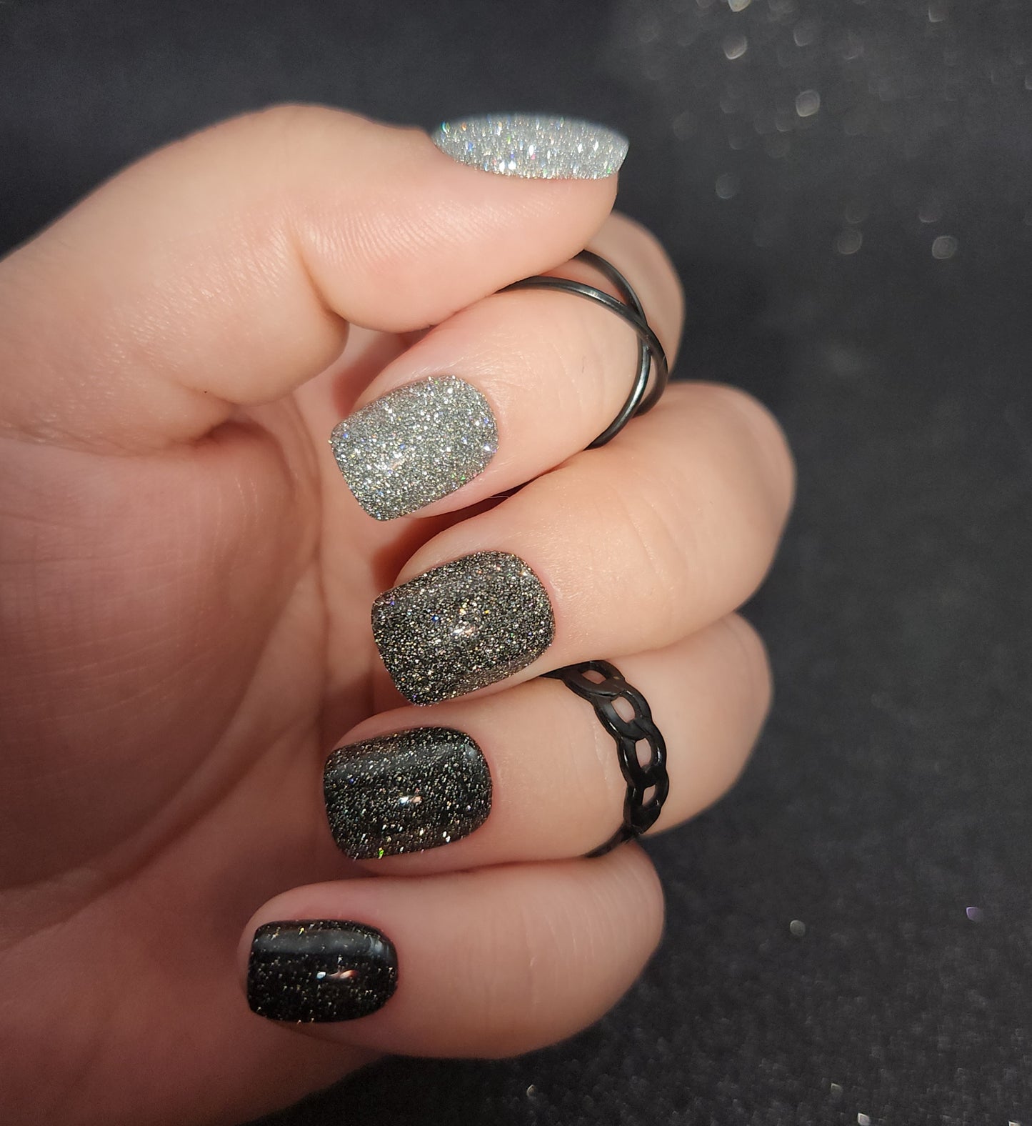 Press on Nails FlashOn black Ombre