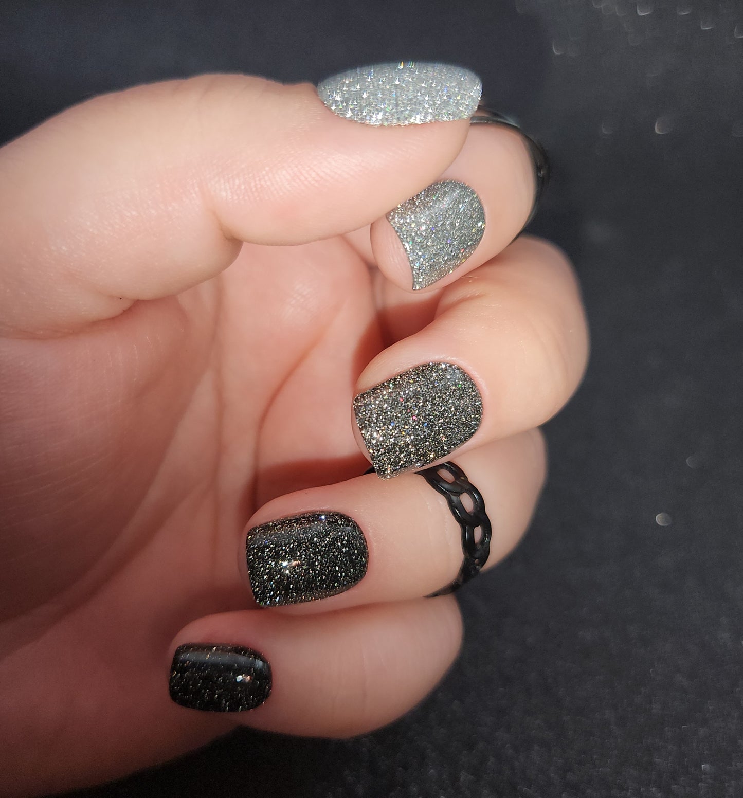 Press on Nails FlashOn black Ombre