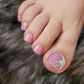 Toe Press on Nails Rose Glimmer