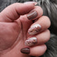 Press on Nails Coffee Marble