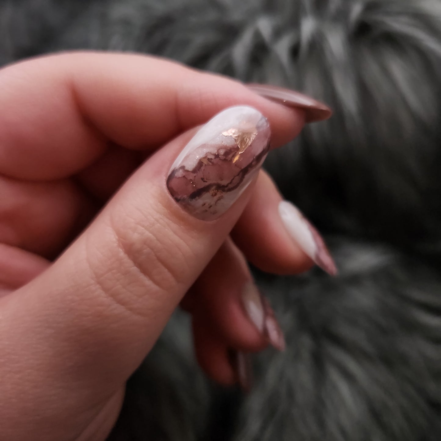 Press on Nails Coffee Marble