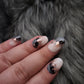 Press on Nails Black and White Marble