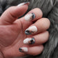 Press on Nails Black and White Marble