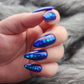 Press on Nails blaue Pailletten