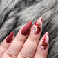 Press on Nails red Marble