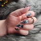 Press on Nails black Marble