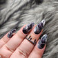 Press on Nails black Marble
