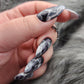 Press on Nails black Marble