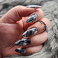 Press on Nails black Marble