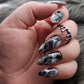 Press on Nails black Marble
